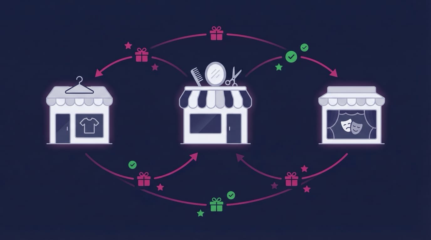 Tres negocios locales compartiendo premios entre sí